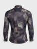 Men's Black Slim Fit Printed Party Wear Shirt