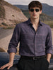 Men's Purple Slim Fit Printed Party Wear Shirt