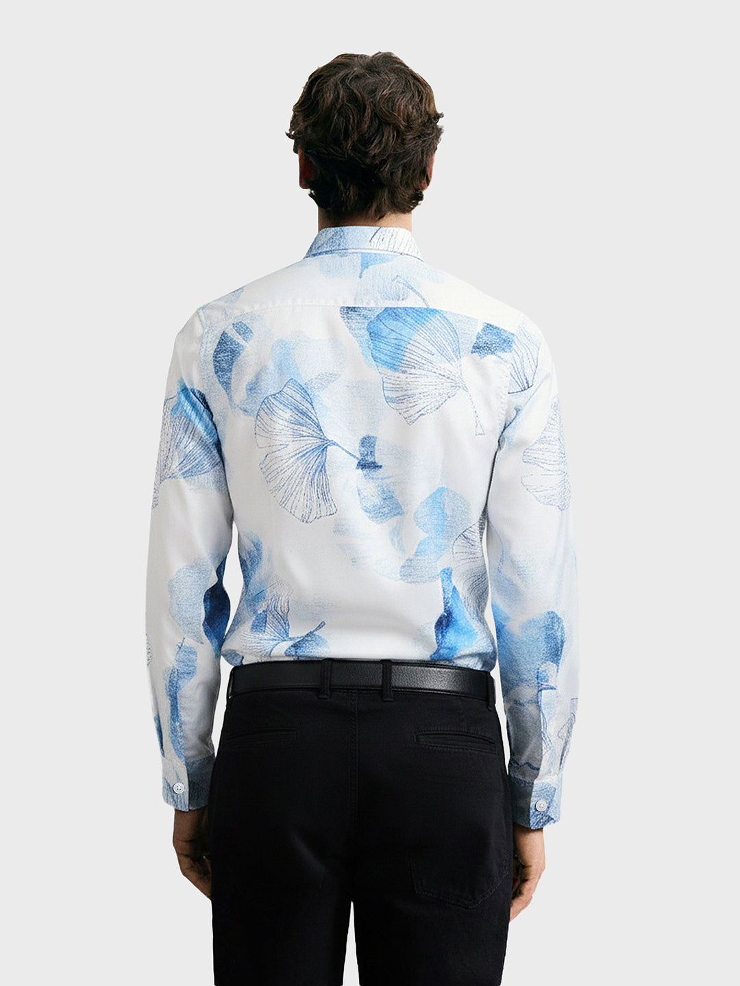 Men's White Slim Fit Printed Party Wear Shirt