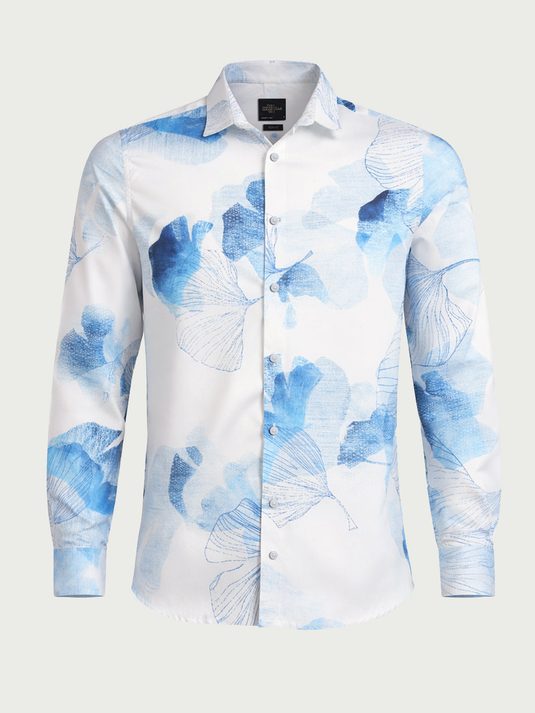 Men's White Slim Fit Printed Party Wear Shirt