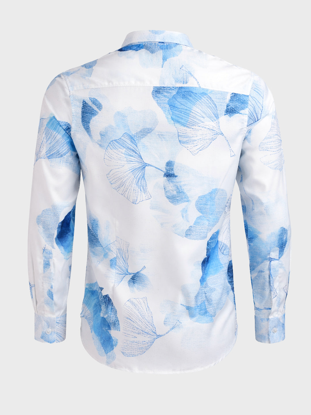 Men's White Slim Fit Printed Party Wear Shirt