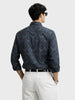 Men's Green Slim Fit Printed Party Wear Shirt