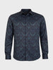 Men's Green Slim Fit Printed Party Wear Shirt