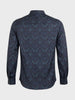 Men's Green Slim Fit Printed Party Wear Shirt