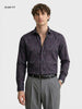 Men's Brown Slim Fit Printed Party Wear Shirt
