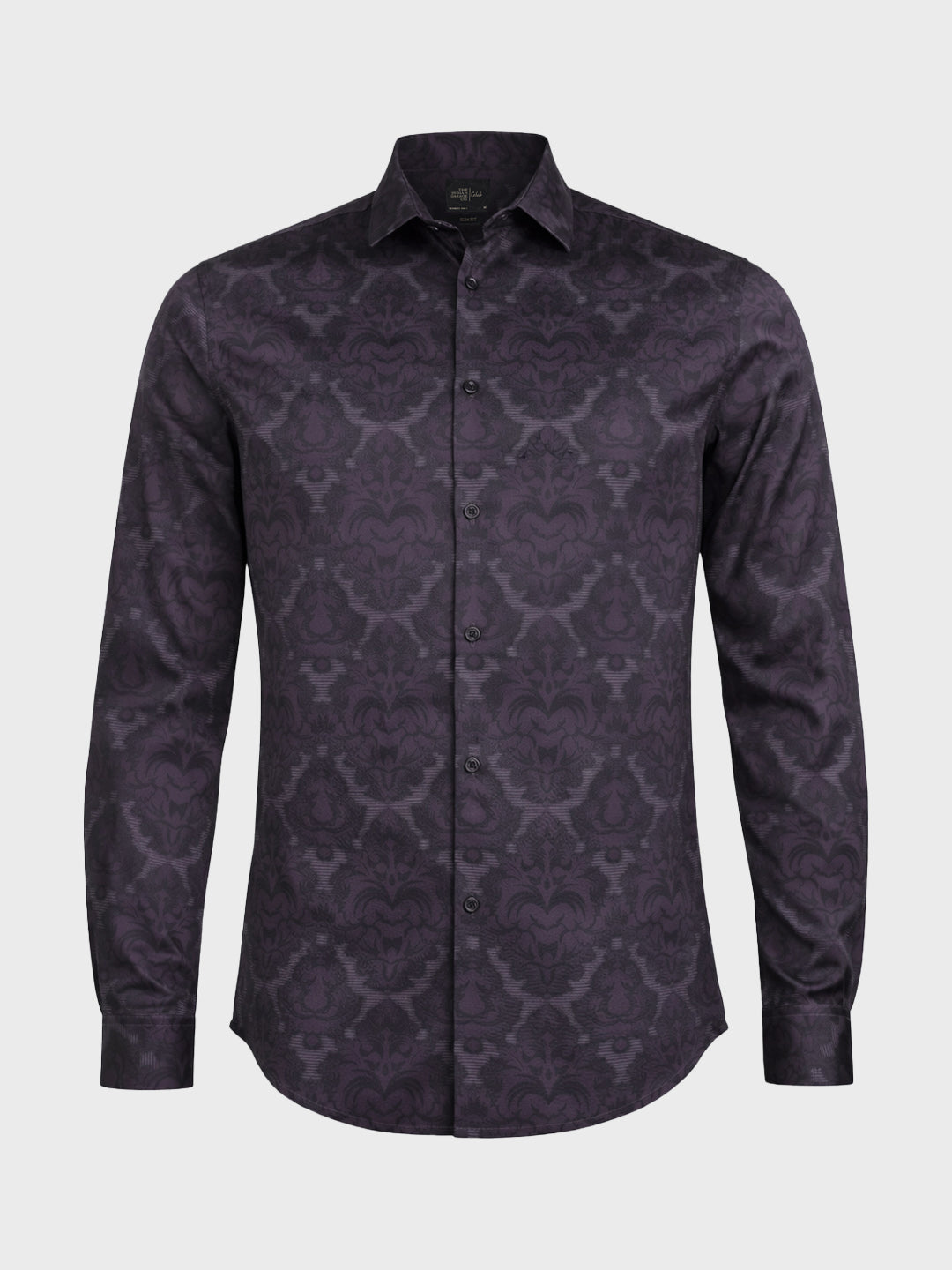 Men's Brown Slim Fit Printed Party Wear Shirt