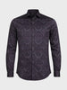 Men's Brown Slim Fit Printed Party Wear Shirt