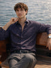 Men's Brown Slim Fit Printed Party Wear Shirt