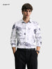 Men's White Slim Fit Printed Party Wear Shirt