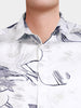 Men's White Slim Fit Printed Party Wear Shirt