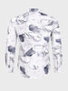 Men's White Slim Fit Printed Party Wear Shirt