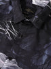 Men's Black Slim Fit Printed Party Wear Shirt