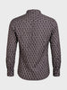 Men's Brown Slim Fit Printed Party Wear Shirt