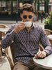 Men's Brown Slim Fit Printed Party Wear Shirt