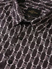 Men's Brown Slim Fit Printed Party Wear Shirt