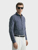 Men's Blue Slim Fit Printed Party Wear Shirt