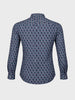 Men's Blue Slim Fit Printed Party Wear Shirt