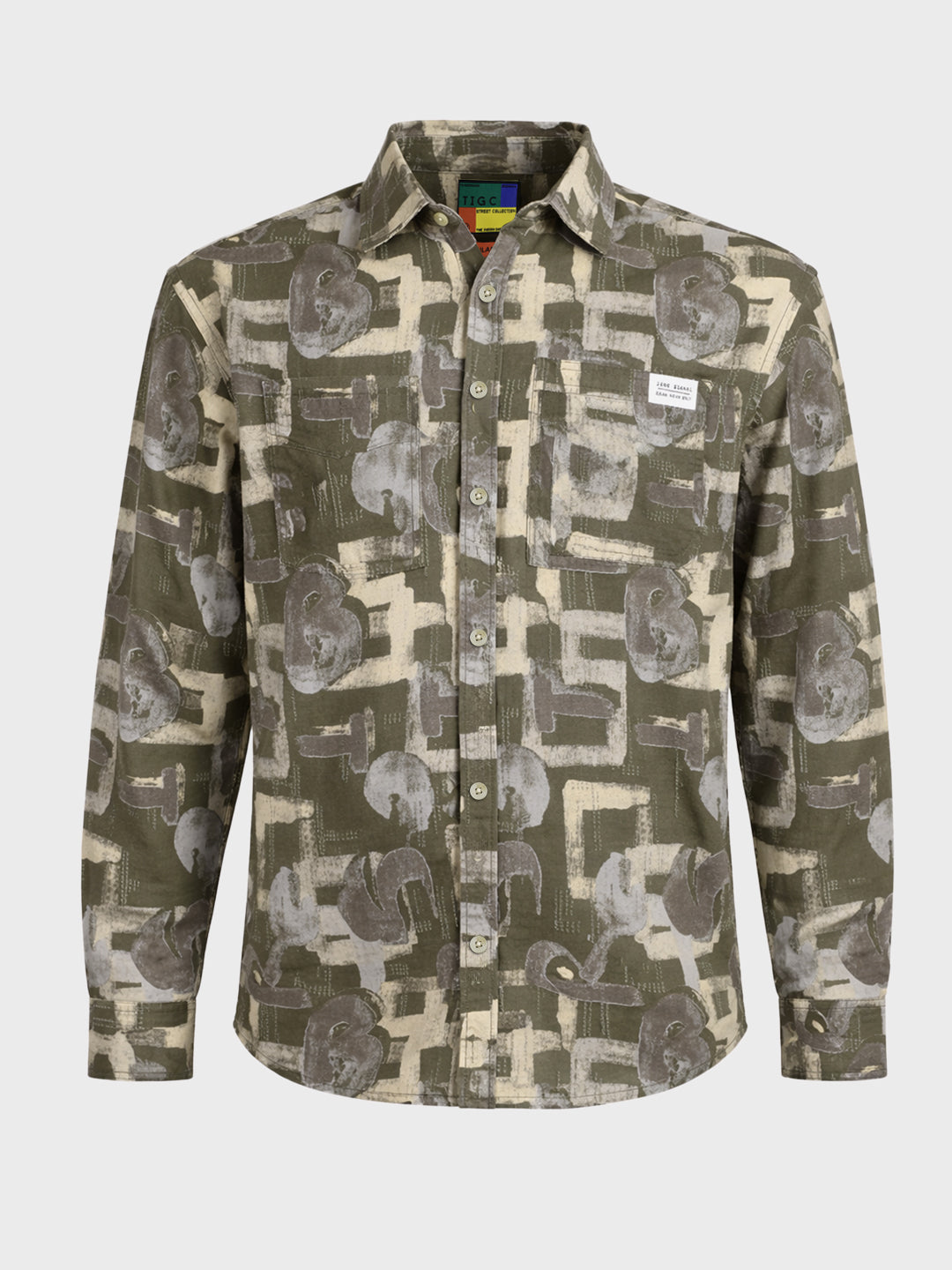 Men's Green Regular Fit Printed Casual Shirt