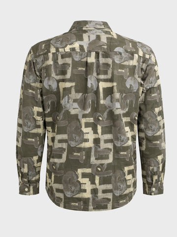 Men's Green Regular Fit Printed Casual Shirt