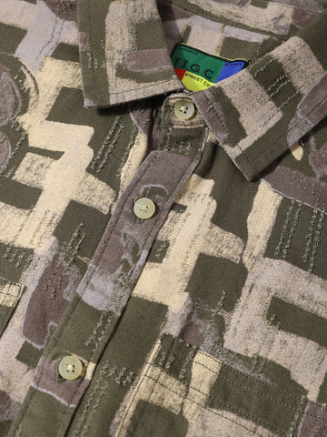 Men's Green Regular Fit Printed Casual Shirt