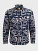 Men's Blue Regular Fit Printed Casual Shirt