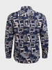 Men's Blue Regular Fit Printed Casual Shirt