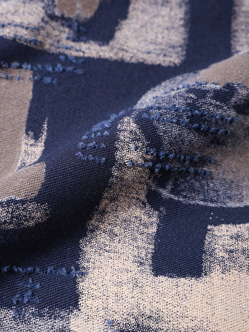 Men's Blue Regular Fit Printed Casual Shirt