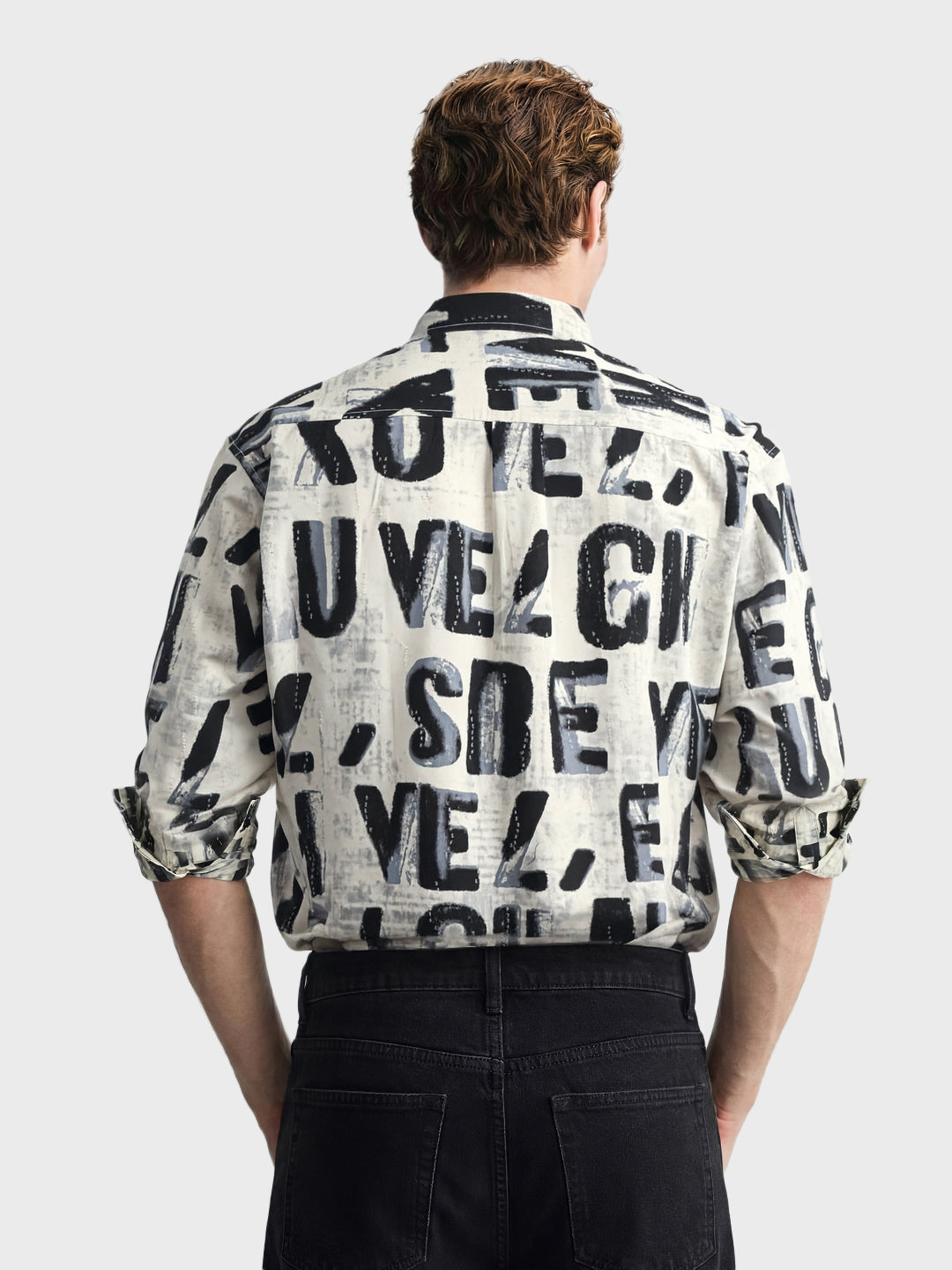 Men's Blue Regular Fit Printed Casual Shirt