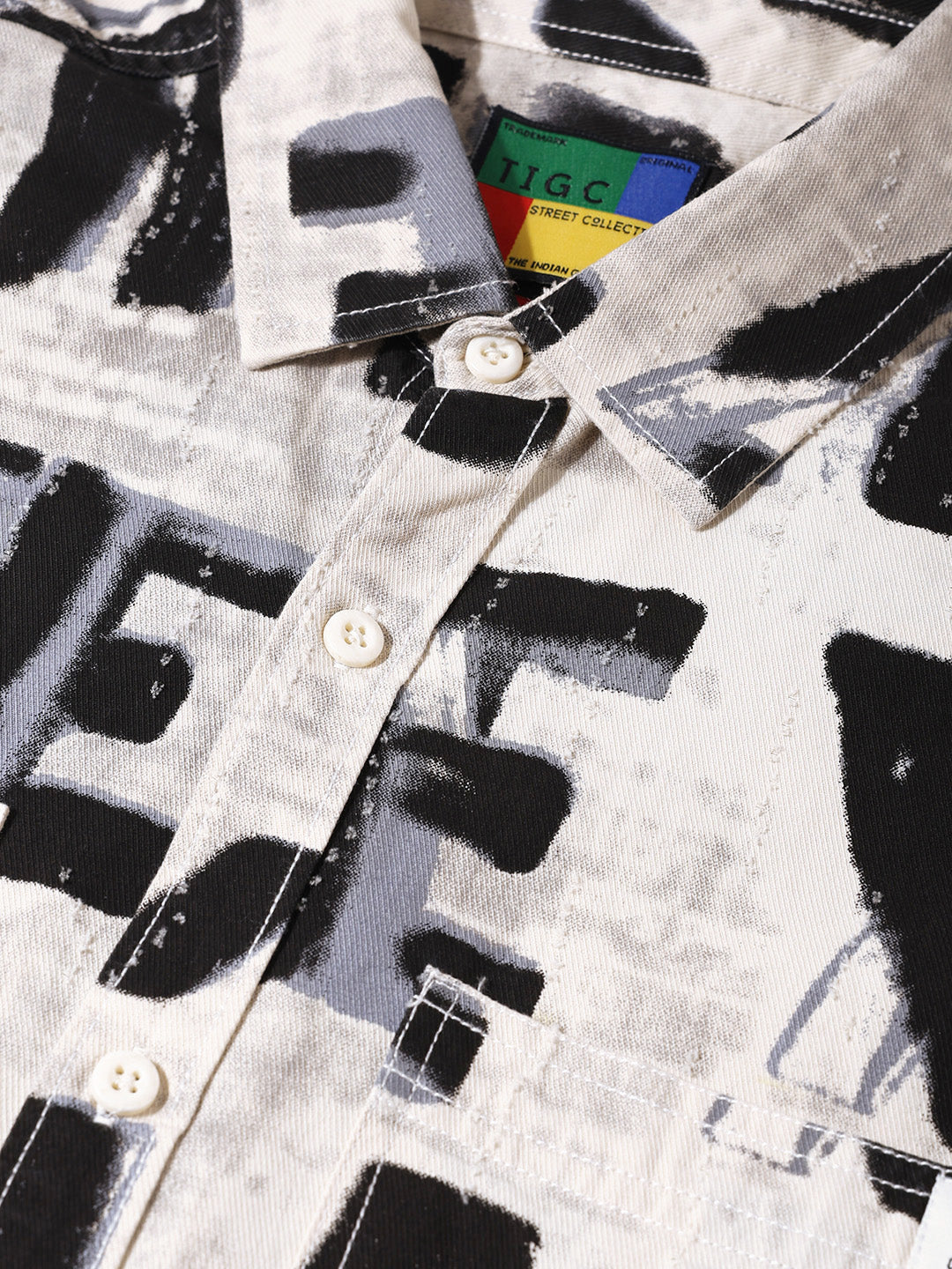 Men's Blue Regular Fit Printed Casual Shirt