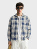 Men's Blue Regular Fit Checked Casual Shirt