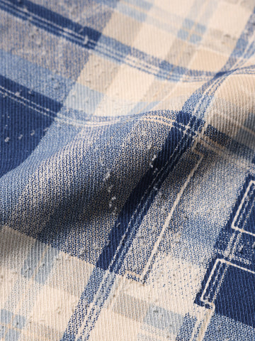 Men's Blue Regular Fit Checked Casual Shirt