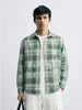 Men's Green Regular Fit Checked Casual Shirt