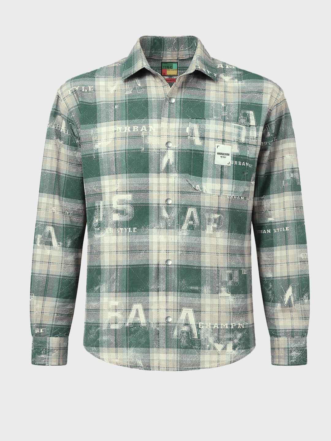 Men's Green Regular Fit Checked Casual Shirt