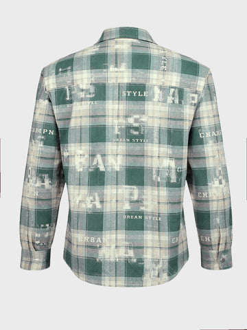 Men's Green Regular Fit Checked Casual Shirt