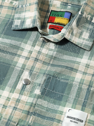 Men's Green Regular Fit Checked Casual Shirt