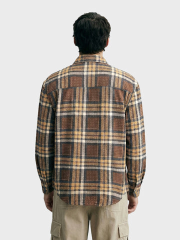Men's Brown Regular Fit Checked Casual Shirt
