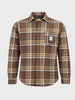 Men's Brown Regular Fit Checked Casual Shirt