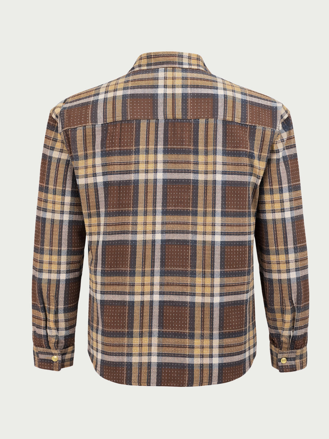 Men's Brown Regular Fit Checked Casual Shirt