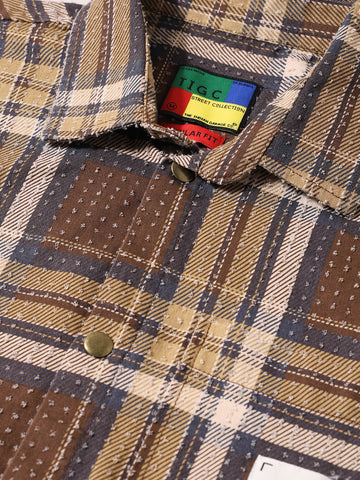 Men's Brown Regular Fit Checked Casual Shirt