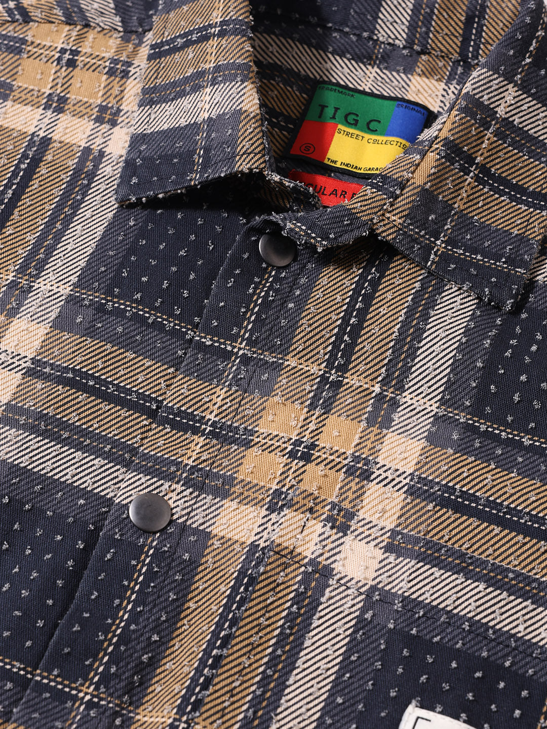 Men's Blue Regular Fit Checked Casual Shirt