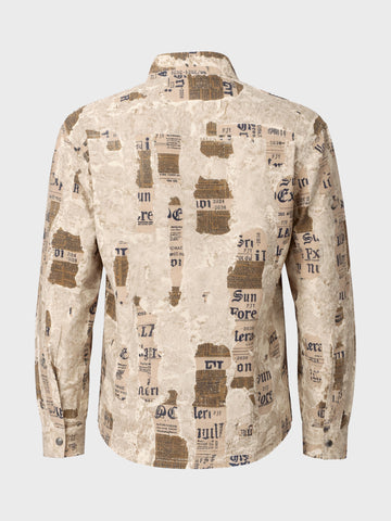 Men's Brown Regular Fit Printed Casual Shirt