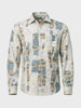 Men's Blue Regular Fit Printed Casual Shirt