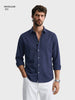 Men's Navy Blue Regular Fit Solid Casual Shirt