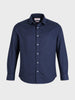 Men's Navy Blue Regular Fit Solid Casual Shirt