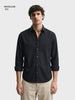Men's Black Regular Fit Solid Casual Shirt