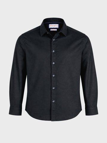 Men's Black Regular Fit Solid Casual Shirt