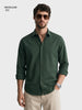 Men's Green Regular Fit Solid Casual Shirt