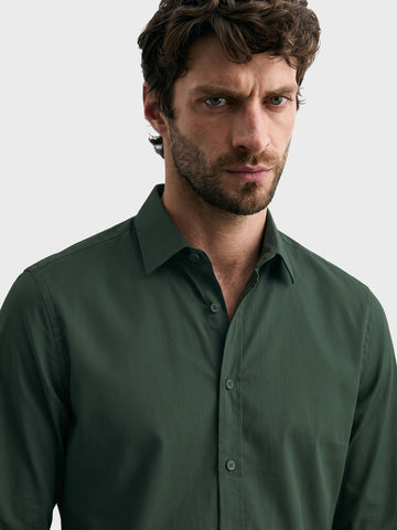 Men's Green Regular Fit Solid Casual Shirt