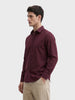 Men's Maroon Regular Fit Solid Casual Shirt