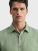 Men's Green Regular Fit Solid Casual Shirt